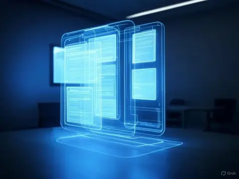 Futuristic AI system analyzing glowing holographic documents in a unified process, symbolizing the Reasoning-Augmented Generation revolution, with subtle "ReAG" text on a digital interface.