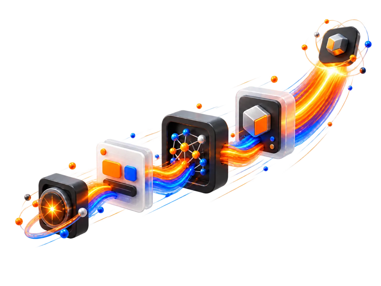 Work moving along an accelerating pipeline of AI-assisted delivery stages